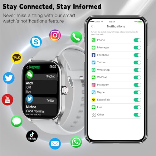 Smart Watch for Women Men(Answer/Make Call), Smartwatches with Heart Rate/SpO2/Sleep/Stress Monitor, IP68 Waterproof Activ...