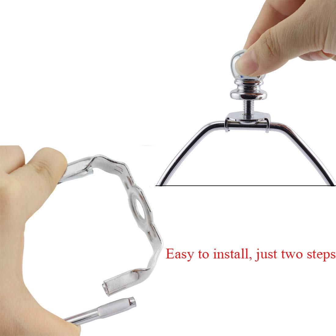DZS Elec 1-Pack Lamp Shade Harp Holder Metal Bracket 6 Inch Silver HARP-6IN-1S