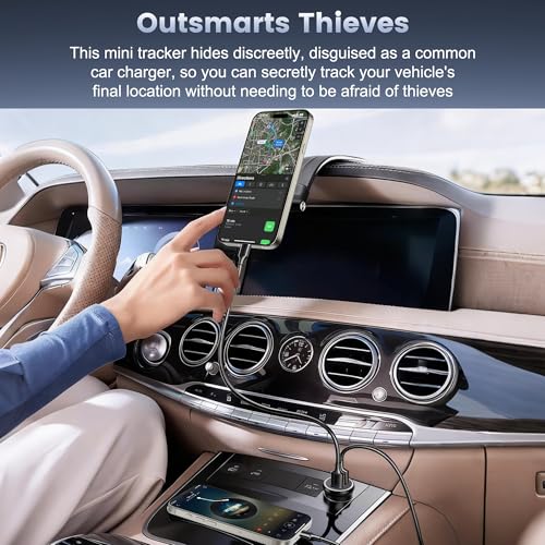 GPS Tracker for Vehicles, Tracking Devices for Cars Hidden, Undetectable GPS Tracker for Car with High-Speed 65W Dual Port...