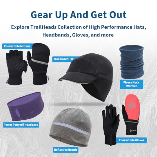 TrailHeads Fleece Ponytail Hat for Women – Trailblazer Reflective Winter Hat with Ponytail Hole for Workouts