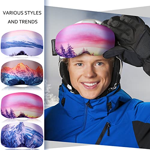Civaner 4 Pieces Ski Snowboard Goggle Cover Sleeve Goggle Cover Microfiber Protective Lens Scratch Dust Protection for Travel