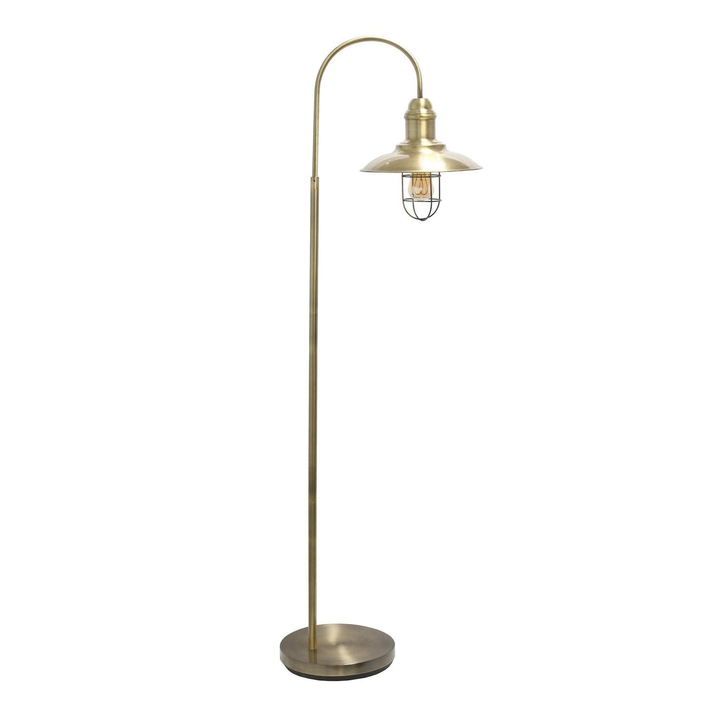 Elegant Designs LF1032-ABS Rustic Open Cage Floor Lamp, Metal, 19.25inL x 12inW x 64inH, Antique Brass