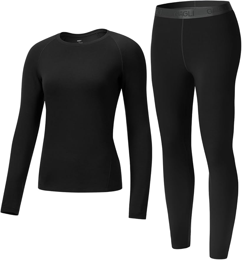 gagli Long Johns for Women - 2 Styles: 185g Lightweight Base Layer Set & 220g Micro-Fleece Lined Thermal Underwear