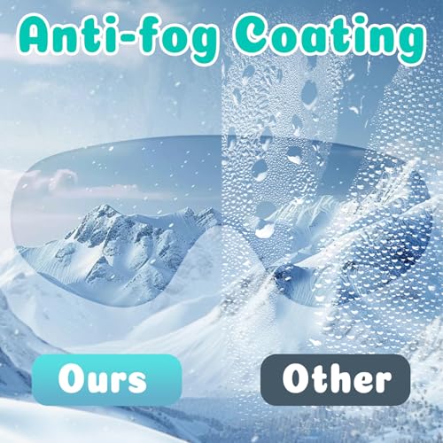 COOLOO 3 Pack Kids Ski Goggles, Anti-fog Snowboard Goggles with UV400 Protection, Snow Goggles for Boys Girls Youth Men Women