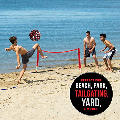 Wicked Big Sports Takraw Juggle Volleyball and Soccer Tennis Portable Outdoor Sports Tailgate Backyard Beach Game