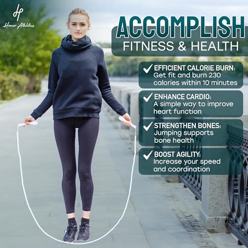 Honor Athletics 2.0 Beaded Jump Rope - Adjustable with Unbreakable Handles & Shatterproof Beads for Enhanced Fitness Training