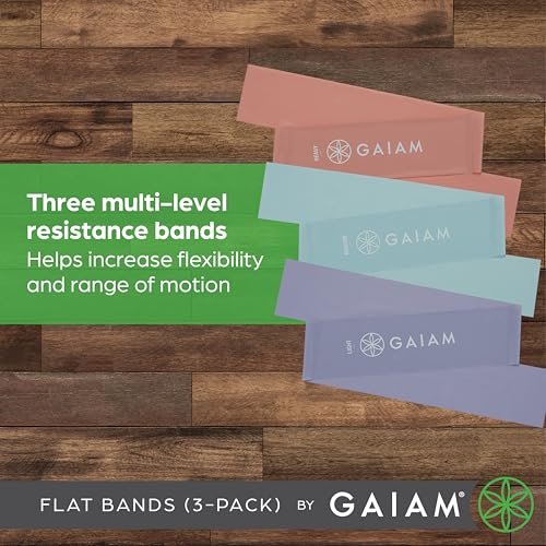 Gaiam Restore Strength and Flexibility Resistance Band Kit Set - 3 Levels of Resistance - Strength Training Workout Bands ...