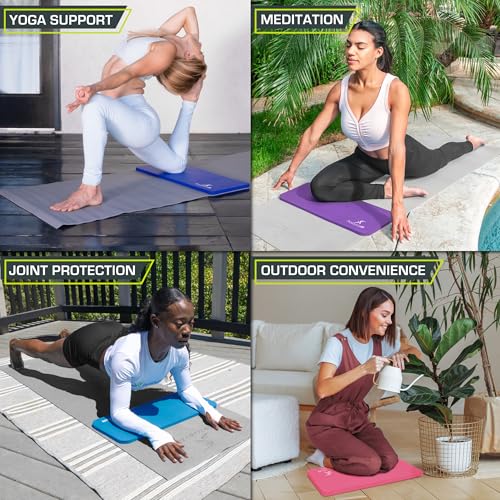 ProsourceFit Extra Thick Yoga Knee Pad and Elbow Cushion 15mm (5/8”) Fits Standard Mats for Pain Free Joints in Yoga, Pila...