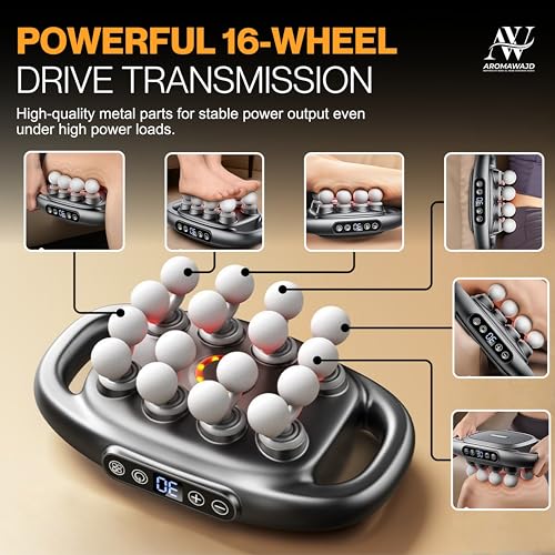 AROMAWAJD 16 Head Massage Gun Deep Tissue - 2026 Upgraded 16-Drive Back Muscle Massager with 3 Modes & 30 Intensities, Por...