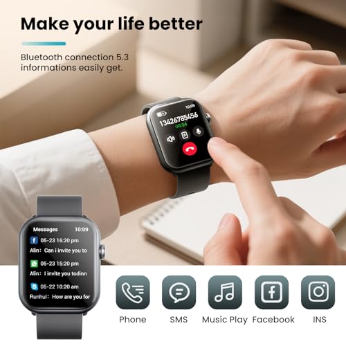HOMOGO Smart Watches for Men Women, 1000mAh Battery Life Smart Watch for Android and iPhone Compatible, Fitness Tracker wi...