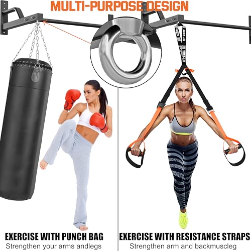 2025 Upgrade Pull Up Bar Wall Mounted - 600 lbs Heavy Duty Strength Training Pull-Up Bars, Ideal Rogue Pull Up Bar for Hom...