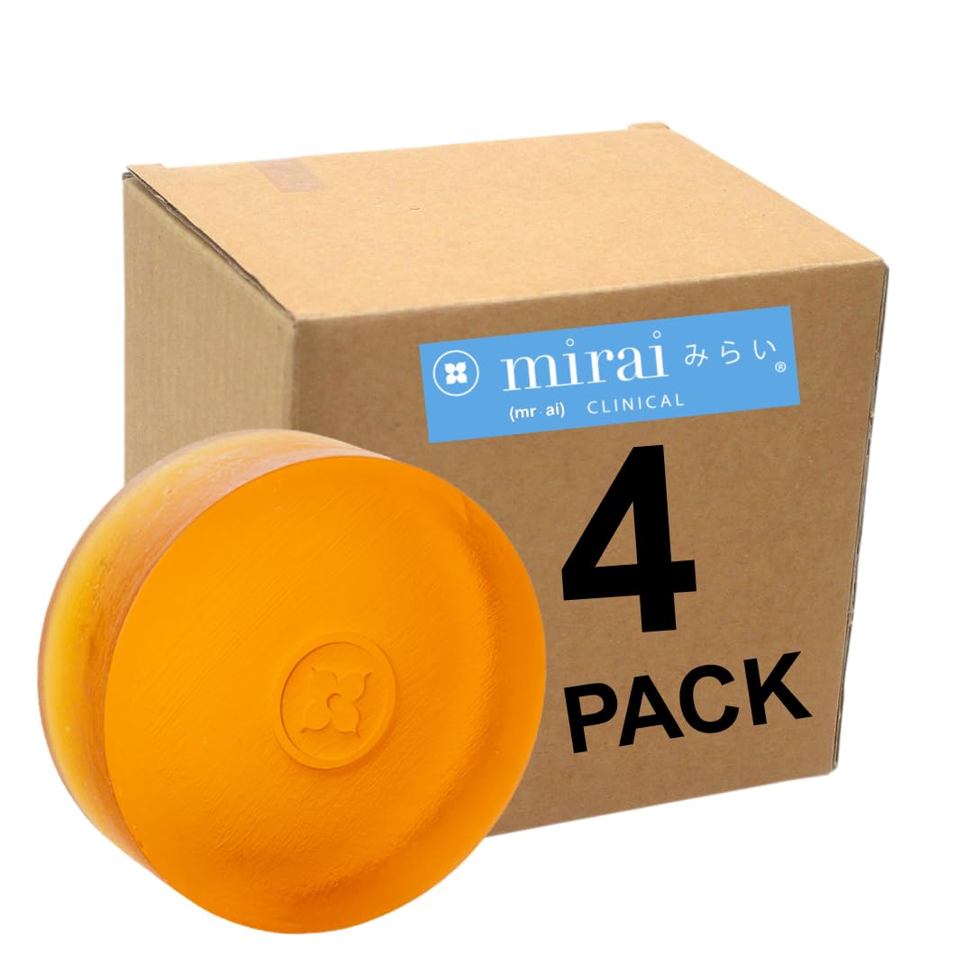 MIRAI Clinical Persimmon Soap Bar for Body Odor (Pack of 4 - 100g Each) - Eliminates Nonenal Aging Odor - Deodorizing and Purify