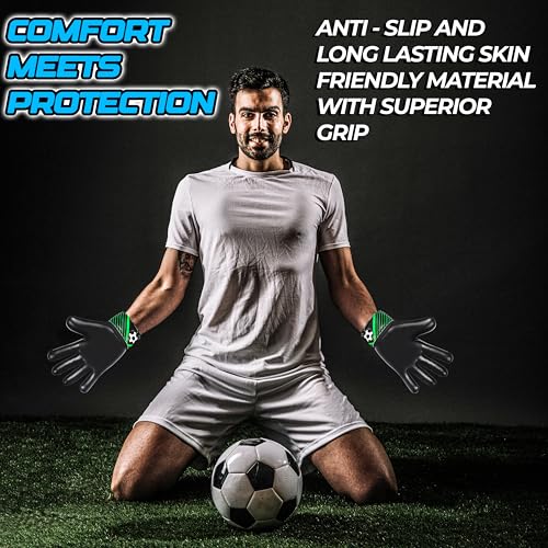 Arsh Sports Soccer Goalie Gloves for Kids,Goalkeeper Gloves for Youth Boys Girls 4MM Latex Palm,Anti Slip,Super Gip Double...