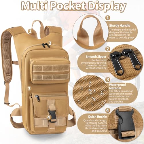 LASUK Hydration Backpack, Tactical Molle Water with 2L TPU Water Bladder, for Men Women Lightweight Water Backpack, Hydrat...