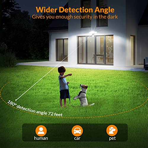 LEPOWER 1600LM LED Solar Security Lights Motion Outdoor, Motion Sensor Light, 5500K White Light, IP65 Waterproof Outdoor F...