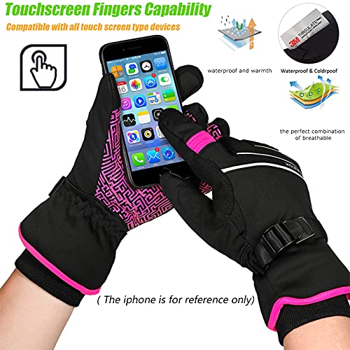 MOREOK Waterproof & Windproof -30°F Winter Gloves for Men/Women, 3M Thinsulate Thermal Gloves Touch Screen Warm Gloves for...