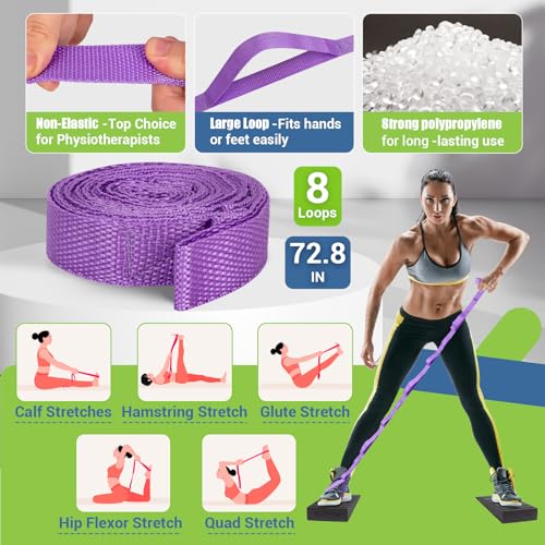 Squat Wedge Block, 5 Adjustable Angles Slant Board for Calf Stretching with Stretching Strap & Poster, 520 LBS Heel Elevat...