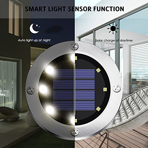 OULONGER Solar Lights Outdoor Waterproof,12Pack Durable Solar Ground Lights for Landscape Lighting, Decorative Disk Lights...