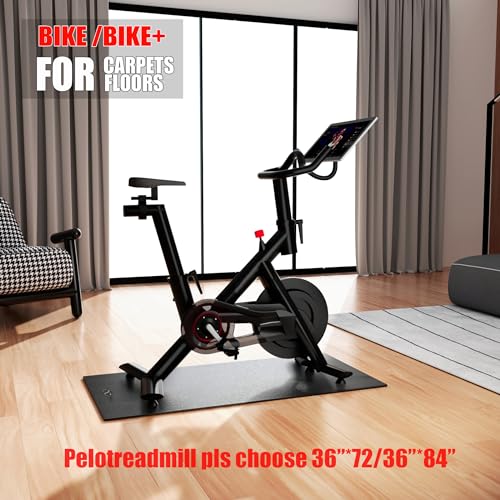 Cycleclub Bike Mat Compatible with Peloton Bike,Elliptical,Treadmill Mat, 6mm Thick, Under Exercise Bike Trainer Pad for I...