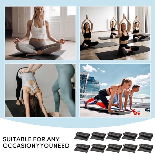 10 Pack Yoga Mats Bulk, 68'' x 24'' x 4mm Thick Black Yoga Mats for Kids and Adults, Anti-Slip Tear-Resistant Exercise Mat...