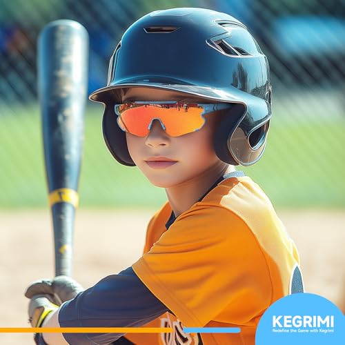 Kegrimi Kids Baseball Polarized Sunglasses: Sports Sunglasses for Boys Girls 3-12 Youth Sun Glasses for Cycling Running