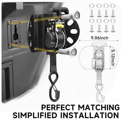 Retractable Ratchet Straps for 2015-2025 Ford F150, Ratchet Straps (2-Pack) Ford F150 Accessories, Tie Down Straps Self Re...