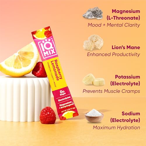 IQMIX Hydration Electrolyte Powder – 4-in-1 Formula for Hydration, Mental Clarity, Mood and Recovery – Sugar-Free Drink Mi...