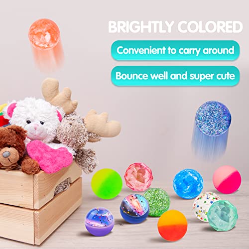 Ecoofor 24 Pieces Bouncy Balls 32mm Bounce Balls 6 Styles High Bouncing Balls Toys for Kids Party Favors Birthdays Gift Cl...