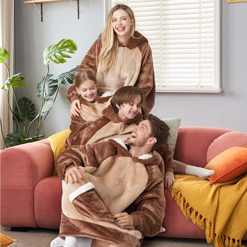 Giggling Getup Wearable Blanket Hoodie for Girls and Boys Sherpa Fleece Hooded Blanket Sweatshirt Warm Cozy Sherpa Wearabl...