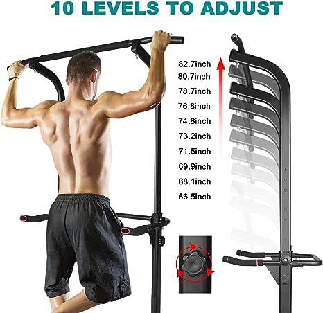 SculPong Dip Stand, Pull Up Bar Station, Power Tower, Heavy Duty Parallel Bar for Tricep Dips, Pull-Ups, Push-Ups, L-Sits