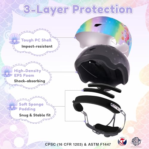 Gingili Life Toddler Bike Helmet with Gloves and Backpack Set, 3 Sizes for Baby Infant to Kids Ages 1-3 3-5 5-8+, Adjustab...