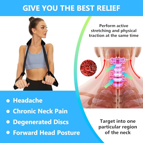 Neck Stretcher Exerciser, FSA/HSA Eligible, Cervical Traction Device for Neck Pain Relief and Spine Alignment. Portable Ne...