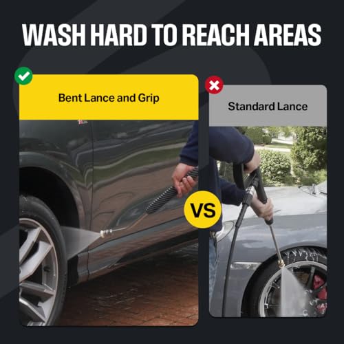 Active Washer Extension Wand for Hard to Reach Areas During car wash at Home and for Professional Detailing - Short Pressu...