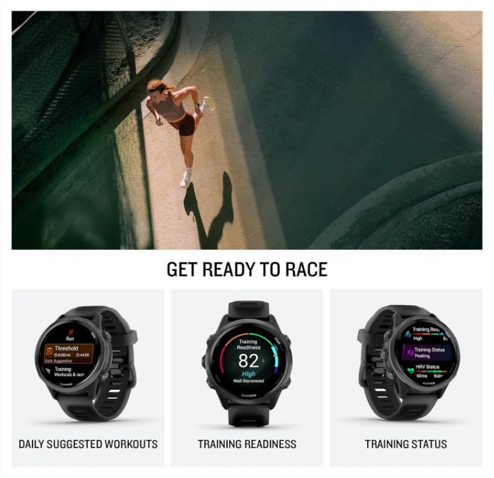 Garmin Forerunner 570 42mm Advanced GPS Running & Triathlon Smartwatch AMOLED Display Training & Recovery Features Slate G...