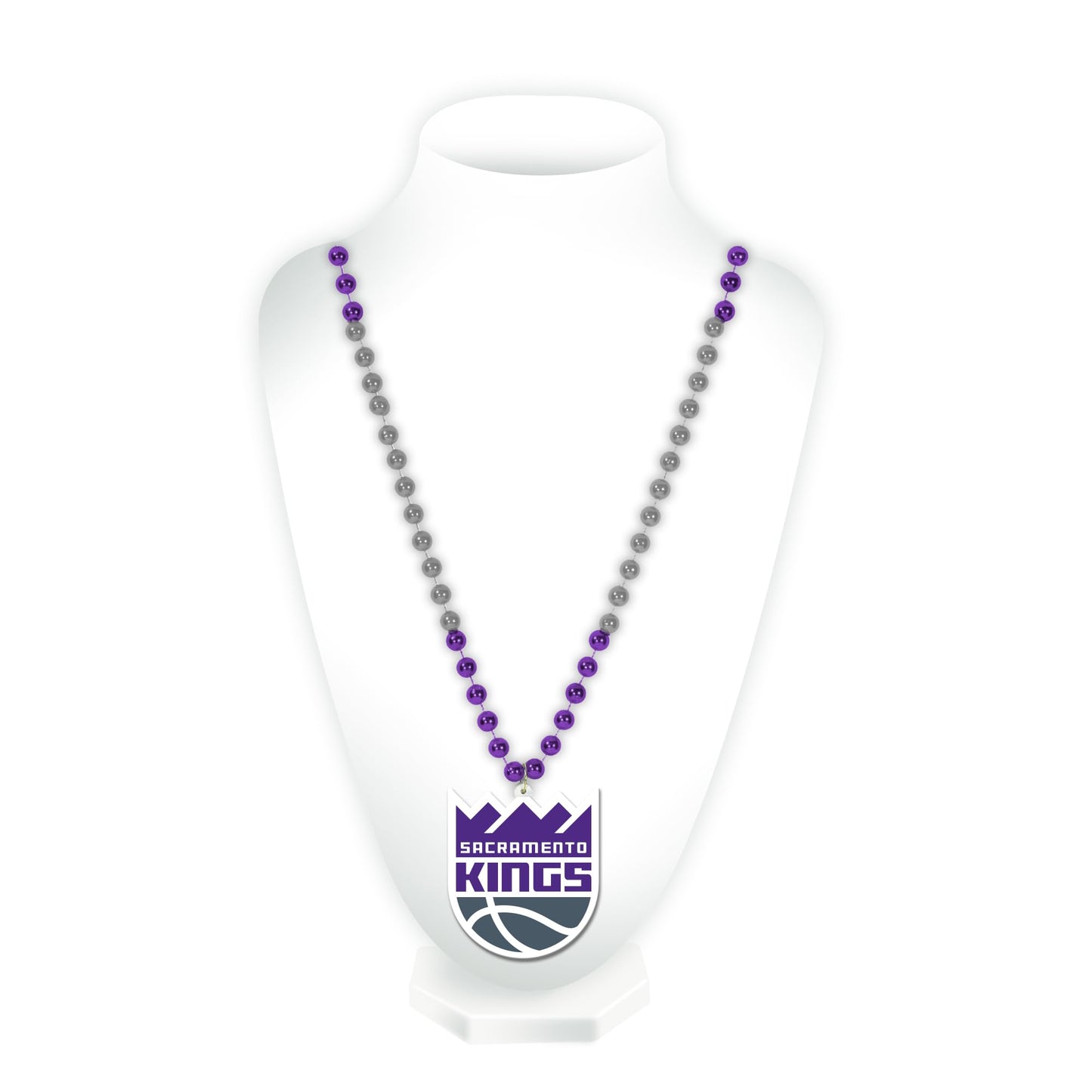 Rico Industries NBA Sacramento Kings Team Logo Mardi Gras Style Beads, 3 x 24-