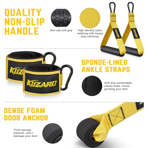 KUZARO Heavy Resistance Bands for Working Out, 300lbs/360lbs Heavy Exercise Bands with Handles, Resistance Bands for Men, ...