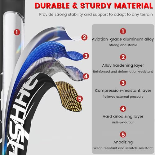 2Ps Trekking Poles, Collapsible Hiking Sticks with Tip Kits Suitable for Various Terrains, Lightweight Aircraft-Grade Alum...