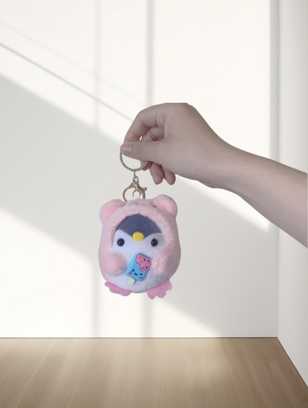 TVRTFQ Cute Penguin Plush Keychain New Kawaii Doll Backpack Pendant Car Keychains Birthday Gifts for Women (1, Pink)