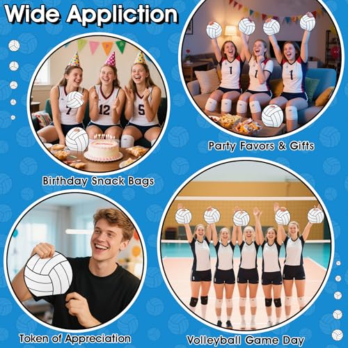 AKAIXI 24pcs Volleyball Gift Bags with Handles Reusable Sealed Snack Bags, Stand-up Bottom Treat Bags for Volleyball Coach...