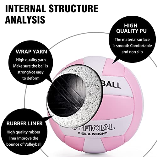 EVZOM Super Soft Volleyball Beach Volleyball Official Size 5 for Outdoor/Indoor/Pool/Gym/Training Premium Volleyballs Equi...