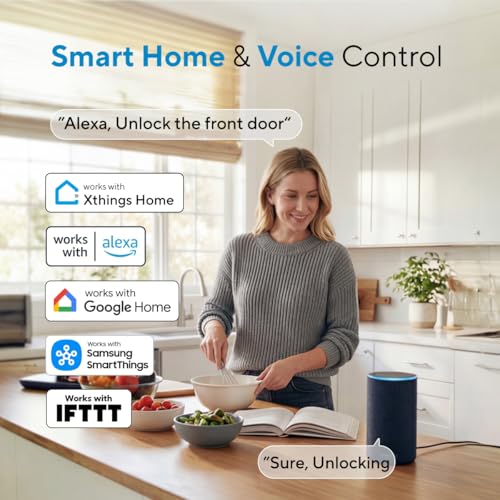 ULTRALOQ U-Bolt Pro WiFi Smart Lock with Handle, Fingerprint Keyless Entry Door Lock Set with Lever, Smart Deadbolt Locks ...