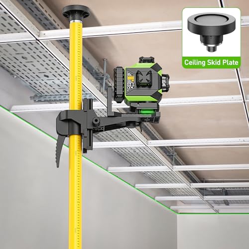 Huepar 12 Ft./3.7M Professional Laser Level Pole with Tripod and 1/4-Inch by 20-Inch Laser Mount for Rotary and Line Laser...