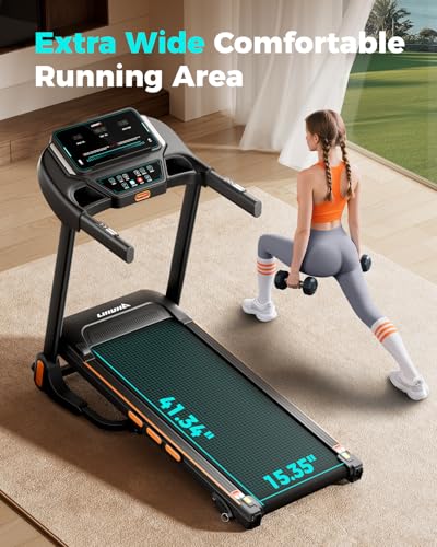 Treadmill for Home, 3.0HP Folding Treadmill with Incline, 300 lbs Capacity, Bluetooth & Heart Rate Sensor, Space-Saving De...