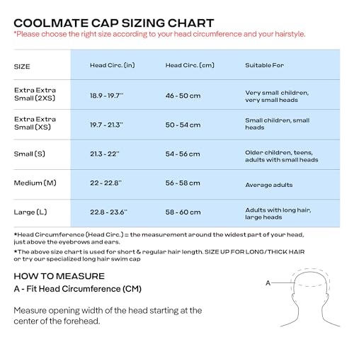 COOLMATE Fabric Swim Cap for Adult Women Men Kid, Silicone Water Resistant Layer, Cloth Swim Cap Gifts for Swimmers, Light...