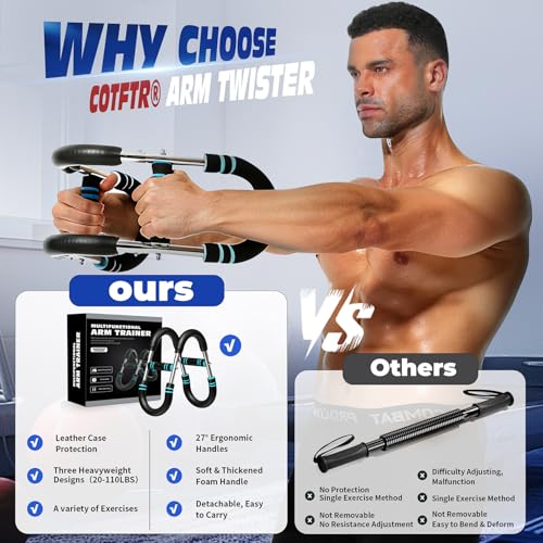 Twister Arm Trainer, Adjustable Chest Workout Equipment for Men & Women, Home Gym Strength Trainer, Muscle Builder & Stren...