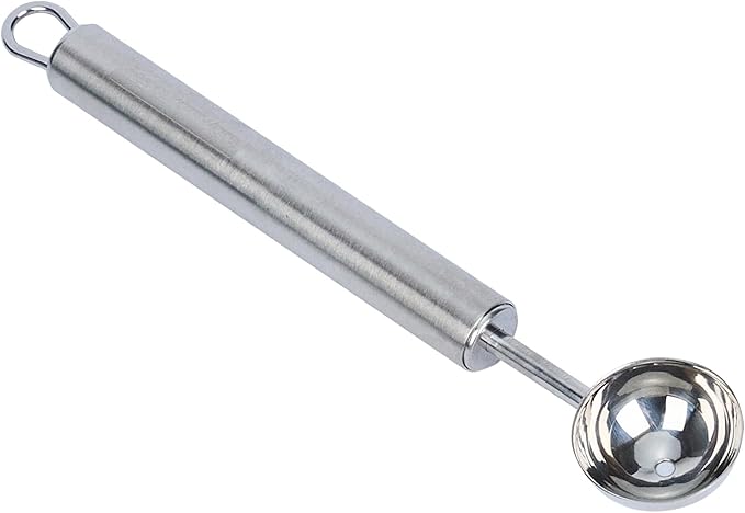 Restaurantware Stainless Steel Melon Baller - German Standard Fruit Scooper, Ergonomic Grip, Dishwasher Safe - Fruit Baller For Watermelon, Cantaloupe, Butter, DIY Fruit Platter