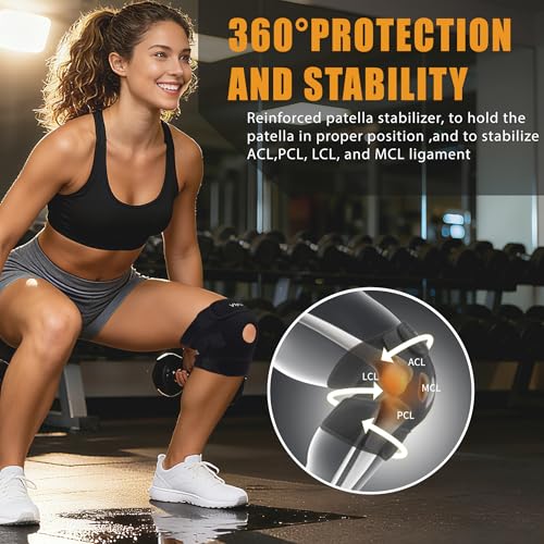 VIPWORK Knee Brace for Women and Men – Compression Knee Sleeve for Meniscus Tear, ACL, Arthritis Pain Relief, Knee Pain Su...