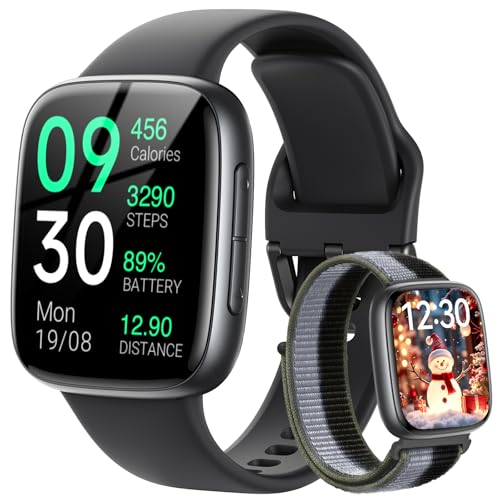 Fitpolo Smart Watch, 1.85" AMOLED Fitness Tracker with Bluetooth Call, Heart Rate/Sleep/SPO₂ Monitor, 100+ Sports Modes, 3...