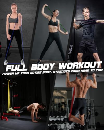 Fitense Resistance Bands Set - Pull Up Bands for Men Women, Exercise Bands Resistance with Door Anchor, Training Poster & ...