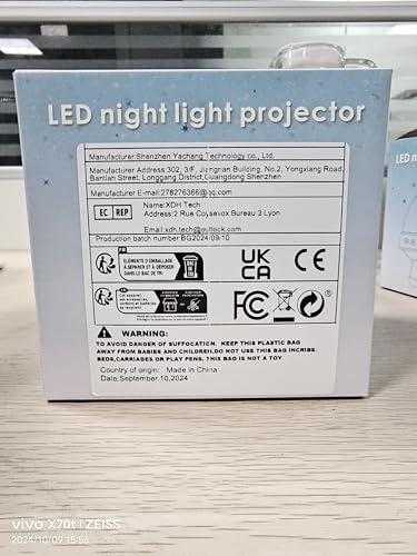 Yachance Kids Night Light Projector With Music, Remote, Timer - Black, Soothing Sounds For Sleep